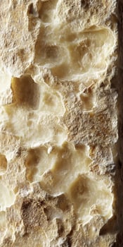 Variety of textures and colors in a block of parmesan cheese displayed on a wooden background photo