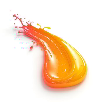 Vibrant fluid splash in orange and yellow hues, creating a dynamic abstract element. photo