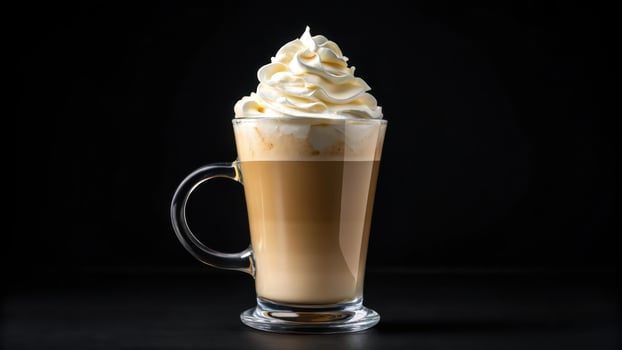 A coffee with whipped cream on top photo
