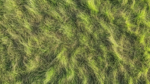 Lush green grass field with natural texture and vivid colors from top view photo