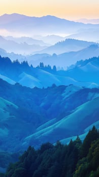 Serene blue mountain landscape photo