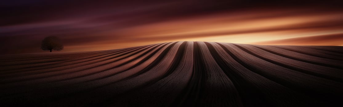 Serene twilight over a field photo