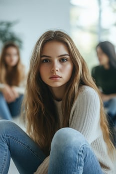 Group therapy session focusing on emotions and support photo