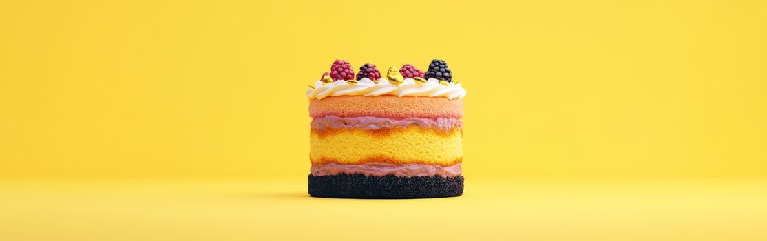 Delightful bento cake with vibrant colors and fruit photo