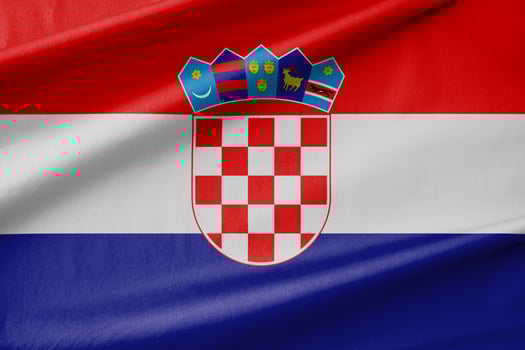 Croatia National Flag Waving in the Wind photo