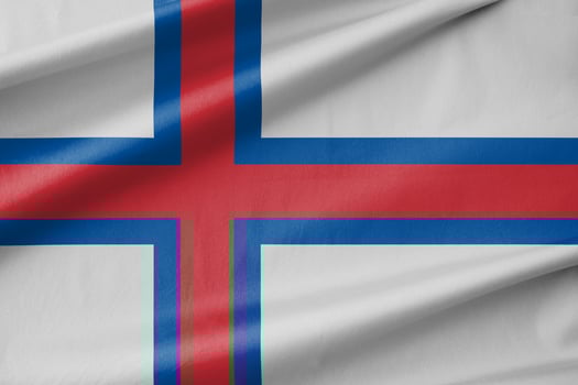 Faroe Islands National Flag Waving in the Wind photo