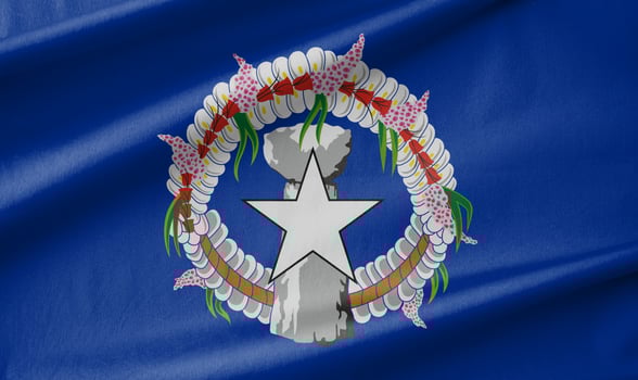 Northern Mariana Islands National Flag Waving in the Wind photo