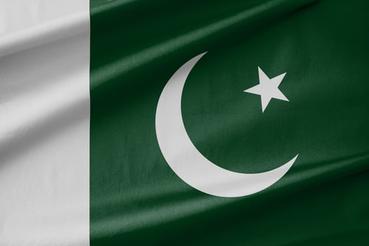 Pakistan National Flag Waving in the Wind photo