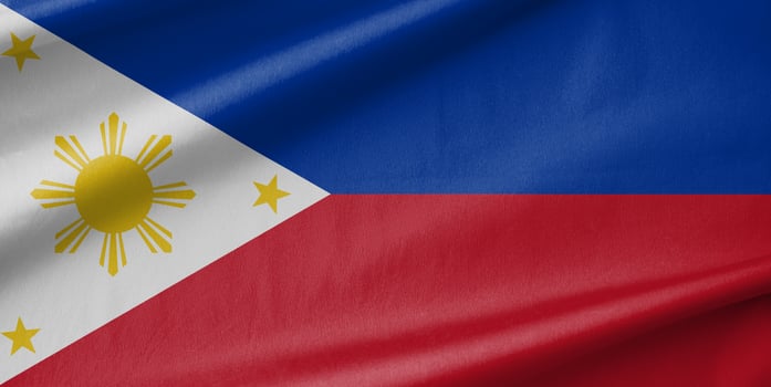 Philippines National Flag Waving in the Wind photo