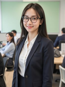 A young asian woman in a business suit photo