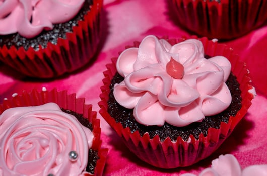 chocolate with pink frosting dessert photo