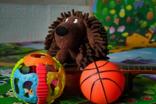 stuffed dog with basketball photo