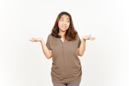 A woman is standing with her hands outstretched photo