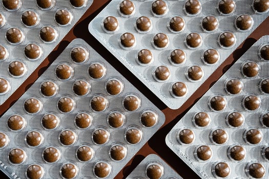 Blister Packs With Medicines Pills. photo