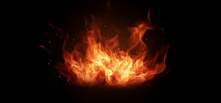 Fiery Flames Against Darkness photo