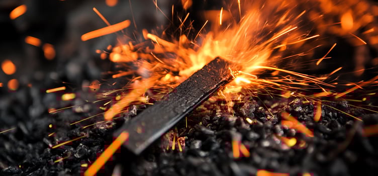 Metalwork in a Blacksmith's Forge photo