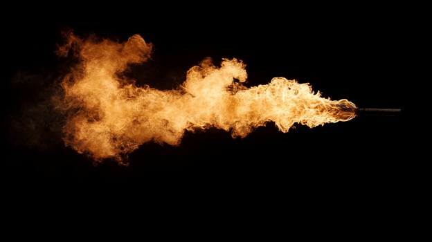 Intense fire jet blast photo