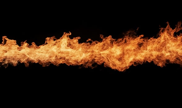 Fiery Stream Against Black Background photo