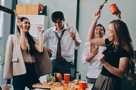 Group of young people having fun at party photo