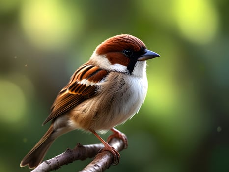 a small bird is sitting on a branch photo