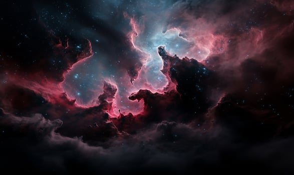 Cosmic nebulae swirling in deep space photo