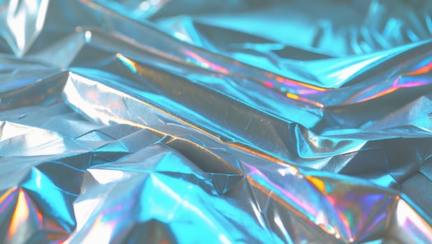 A close up of a shiny silver foil background photo