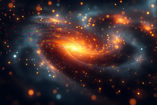 Stunning Cosmic Spiral Nebula with Glowing Particles and Stars for Space-Themed Design photo