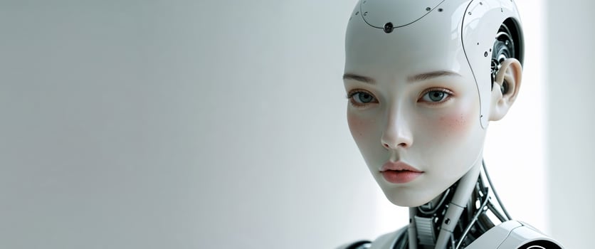 beautiful female robot with a human face photo