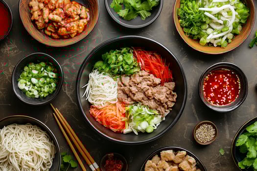 Asian food bowls photo