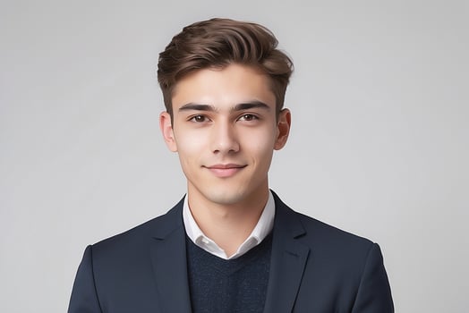 A young man in a suit and tie photo