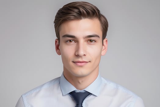 A young man in a shirt and tie photo