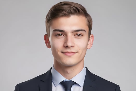 A young man in a suit and tie photo