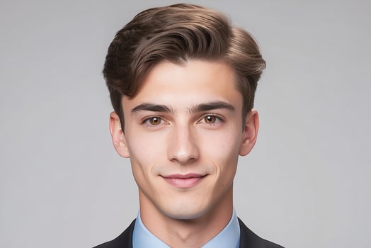 A young man in a suit and tie photo
