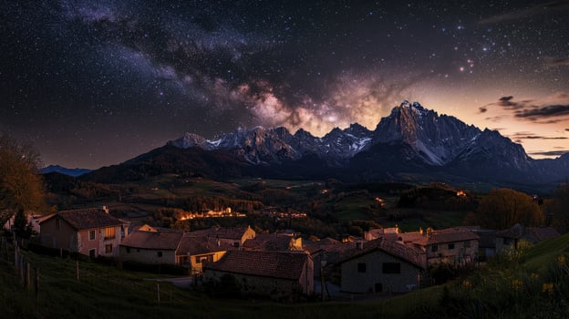 The milky way over the village of alpina photo