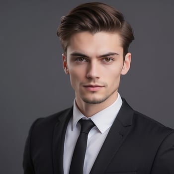 A man in a suit and tie looking at the camera photo