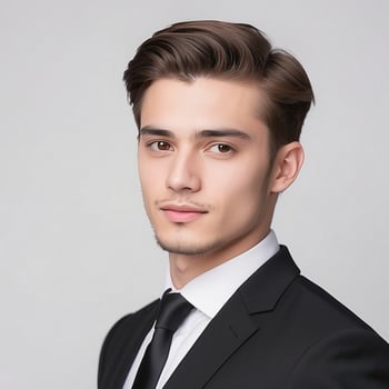 A young man in a suit and tie photo