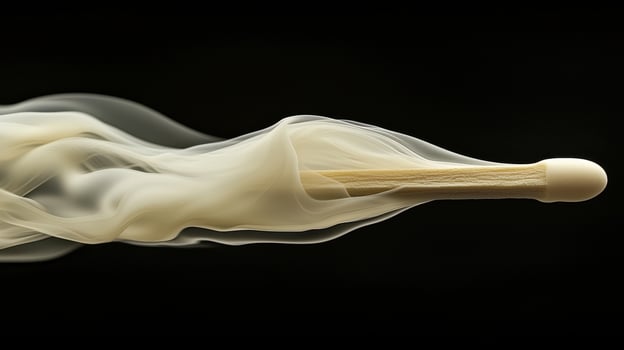 A matchstick is being lit by smoke photo