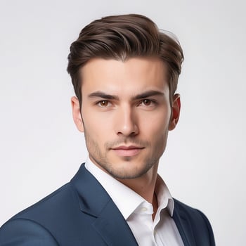 A man in a suit and white shirt photo