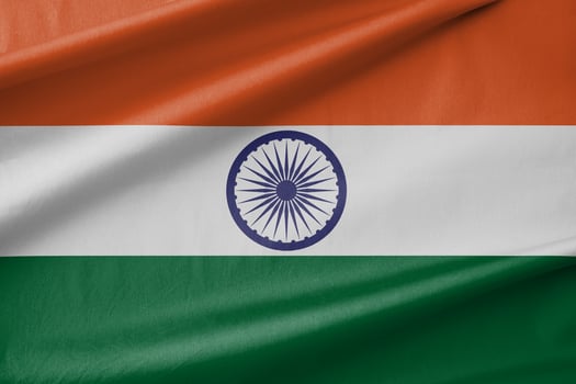 India National Flag Waving in the Wind photo