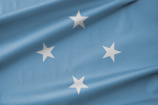 Micronesia National Flag Waving in the Wind photo