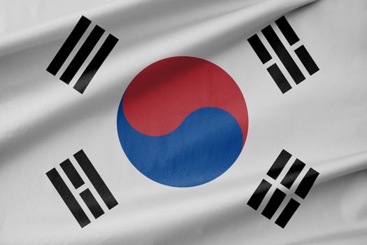 South Korea National Flag Waving in the Wind photo