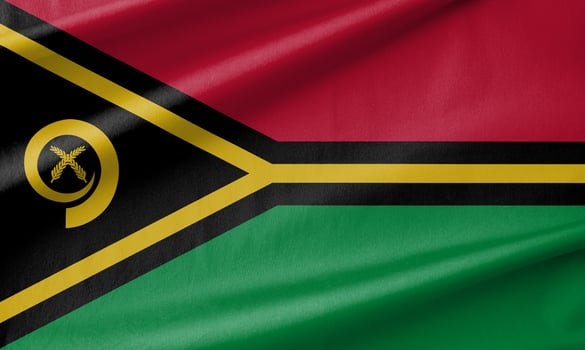 Vanuatu National Flag Waving in the Wind photo