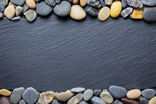 Stone Border on Dark Slate Background photo