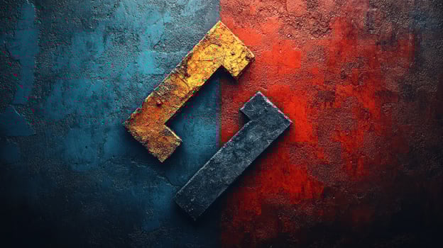 Abstract rusty metal symbol on grunge background. photo