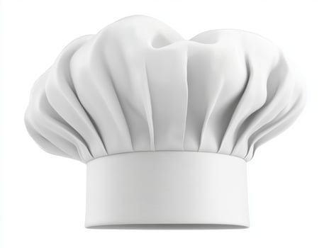 Chef's hat displayed against a clean white background photo