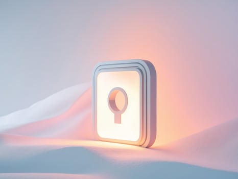 A light is shining on a square object photo