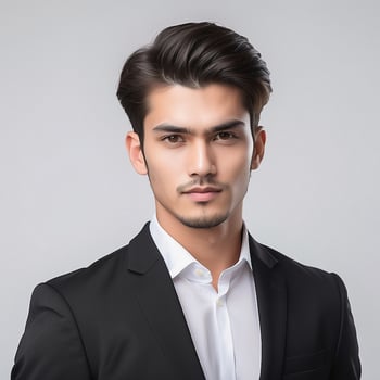 A young man in a suit and tie photo