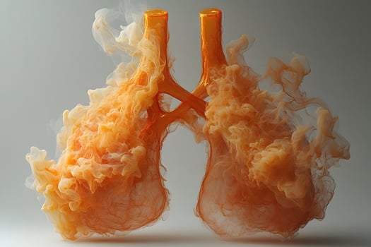 Abstract Concept of Respiratory Health Featuring Smoke-like Lungs Illustration for Medical Design photo