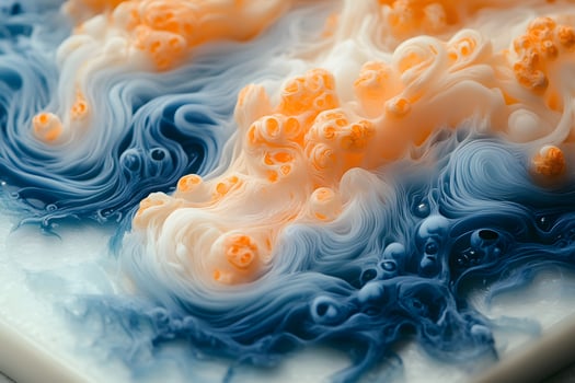 Abstract Organic Waves with Vibrant Blue and Orange Swirls for Creative Design photo