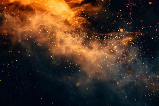 Orange Smoke and Golden Sparks Abstract photo